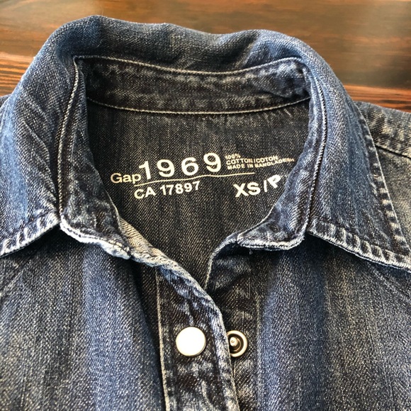 GAP dark Denim Shirt XS 1969 Collection - Picture 10 of 15